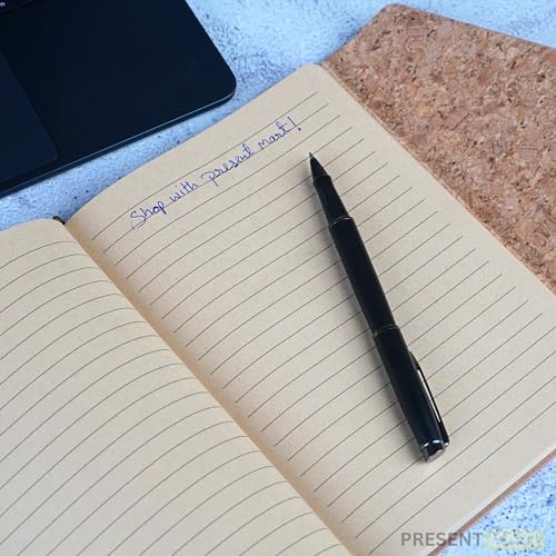 Image of Leather Hard Bound Notebook A5 Journal Diary For Office Use With Mobile & Card Holder Or Pen Loop Dairy For Personal |Ruled Pages With Strap Bookmark Journal Notebook (B150)