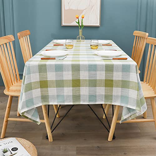 Muse Dream Checkered Tablecloth Sage Aqua Farmhouse Buffalo Plaid Gingham Tablecloth Washable Holiday Party Dining Table Decor,52"X70",Sage Aqua,4-6 Seats #TOP2