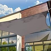 HAIKUS Sonnensegel 4x4 Meter Rechteckig Wasserdicht, 95% UV Schutz Polyester Wasserabweisend Sonnenschutz für Garten Balkon und Terrasse, Grau(4x4m)