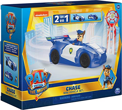 Paw Patrol Chase Mini Movie Vehicle Set 2 In 1 Car & Motorcycle Plus Chase Character #TOP6