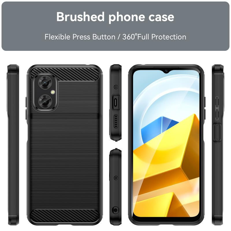Image of Hybrid Carbon Fiber Back Case for Poco M4 5G (Black)