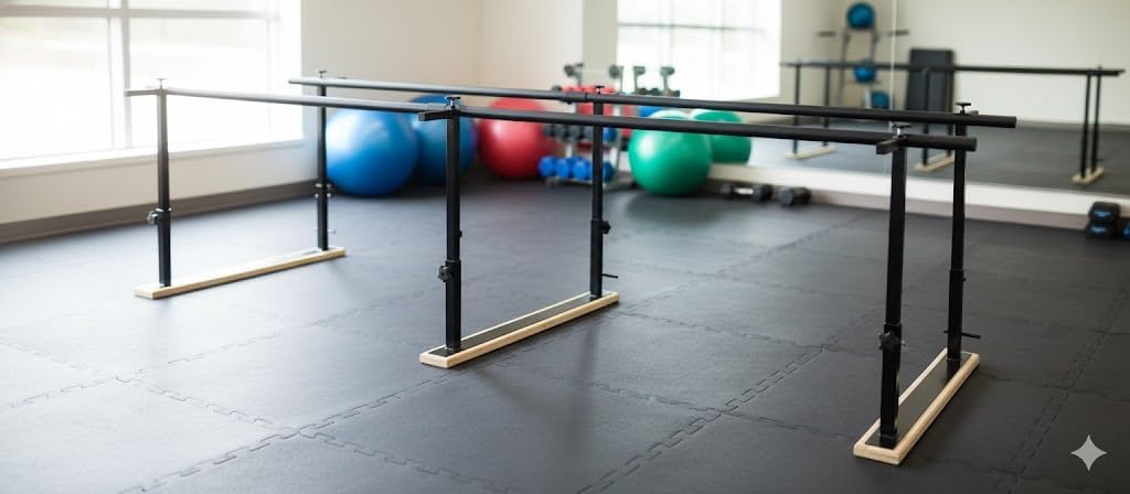 Physical Therapy Parallel bars - Adjustable Height and Width Model – (10ft) Heavy Duty