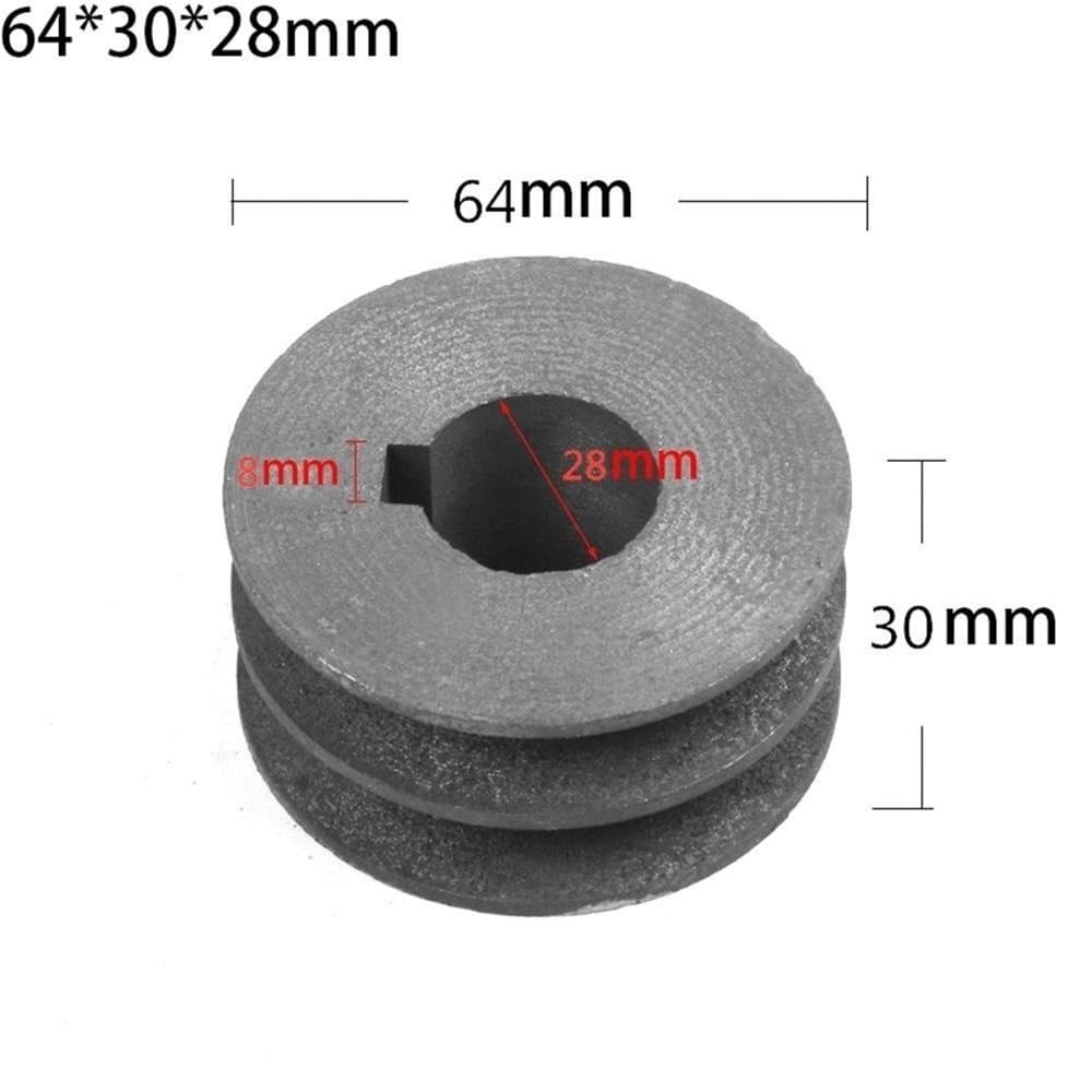 Puleggia a doppia scanalatura di tipo V ad alta resistenza - Ghisa da 29/30/31 mm for albero motore, 1 pezzo(64x30x28mm)