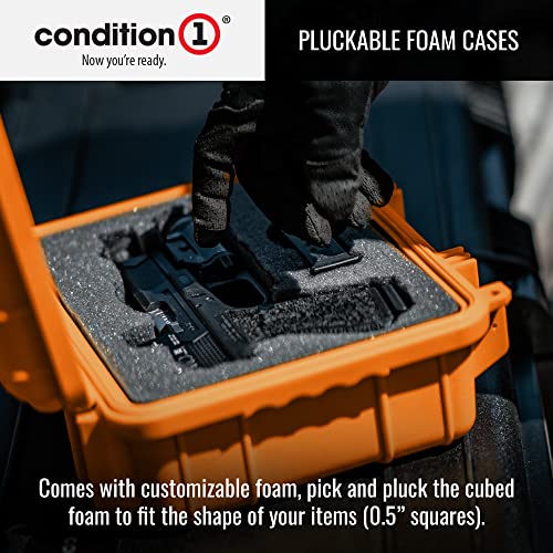Condition 1 Waterproof Protective Hard Case With Foam, Orange 9.29" X 7.23" X 4.13" Watertight Ip67 Dust Proof And Shock Proof Tsa Approved Portable Carrier #TOP5