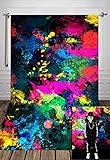Fanghui 7x5FT Glow Neon Graffiti Photography Backdrop Glow Party Background Banner Graffiti Painting Photo Booth Props Supplies