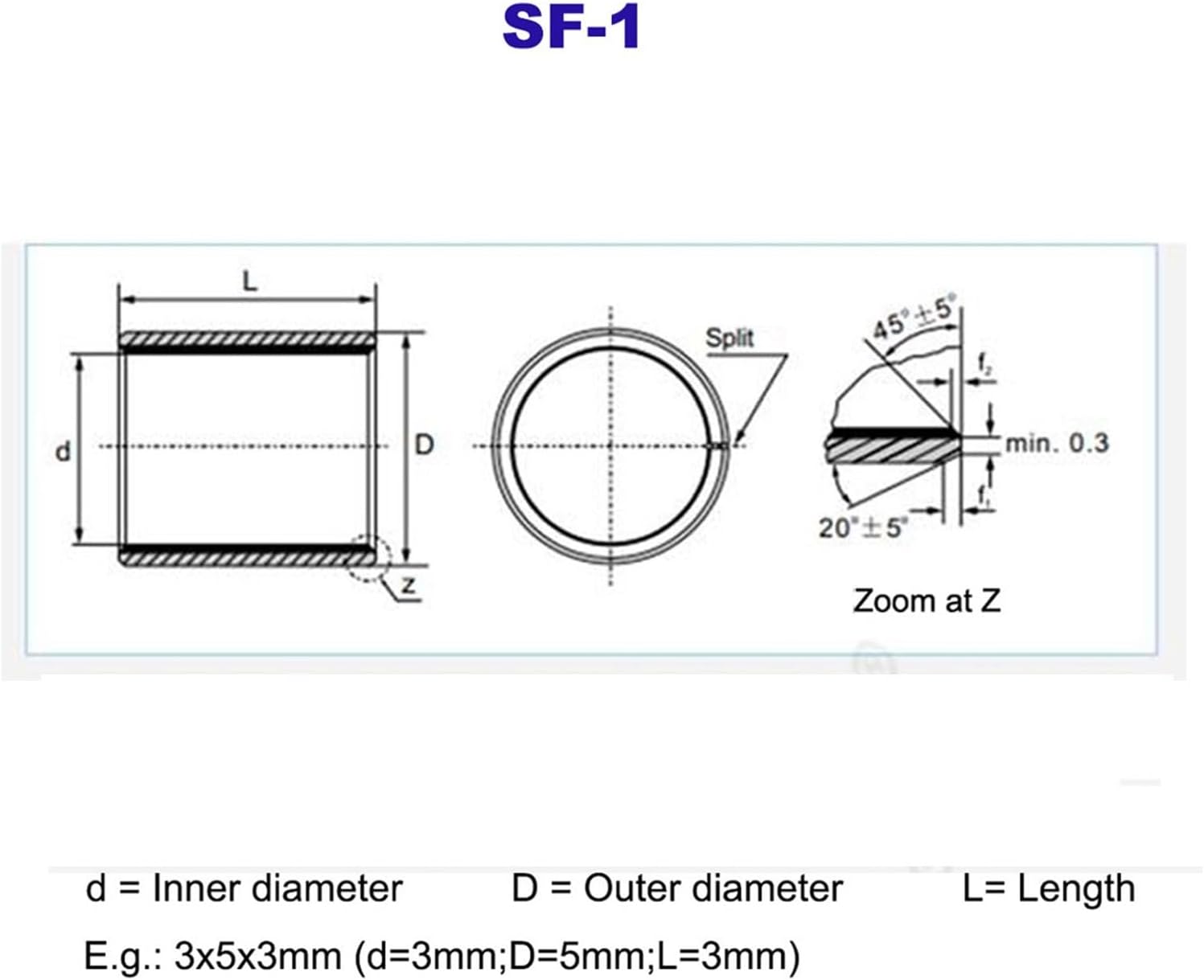 SF-1 Bearing 1/2/5Pcs Oilless Bushing Self Lubricating Composite Bearings Oil-Bearing Copper Sleeve Inner Diameter 25mm 28mm(25 x 28 x 15 mm,1 Pcs)