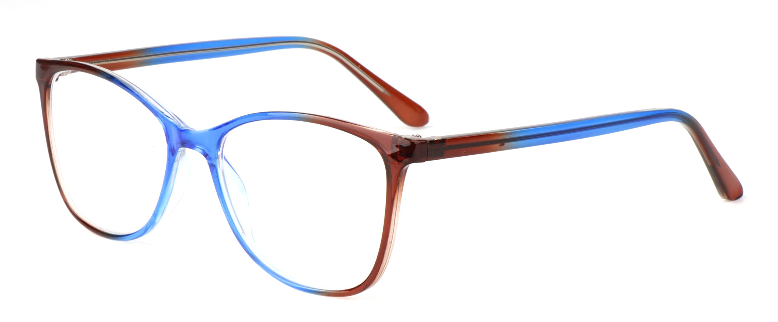 Fads & Fashions Unisex Blue & Red Oversized Cat Eye Reading Glasses Stainless Metal Hinges With Stainless Steel Strengthening Temples Dx81 (, 2.5, Multiplier_x)