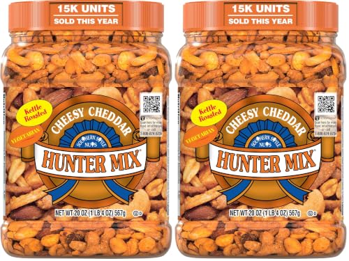 Image of Southern Style Nuts Cheesy Cheddar Hunter Bulk Trail Mix, 20 oz, Roasted Peanuts, Sesame Sticks, Corn Sticks, Almonds & Cashews, Mixed Nuts, Snacks for Adults & Kids (Pack of 2)