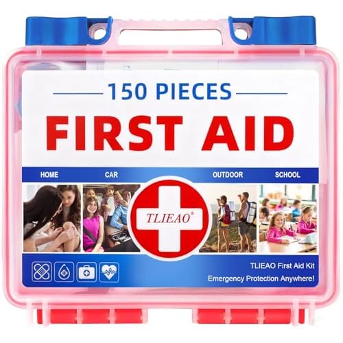 TLIEAO Mini First Aid Kit - 150 Pieces, All-Purpose Portable