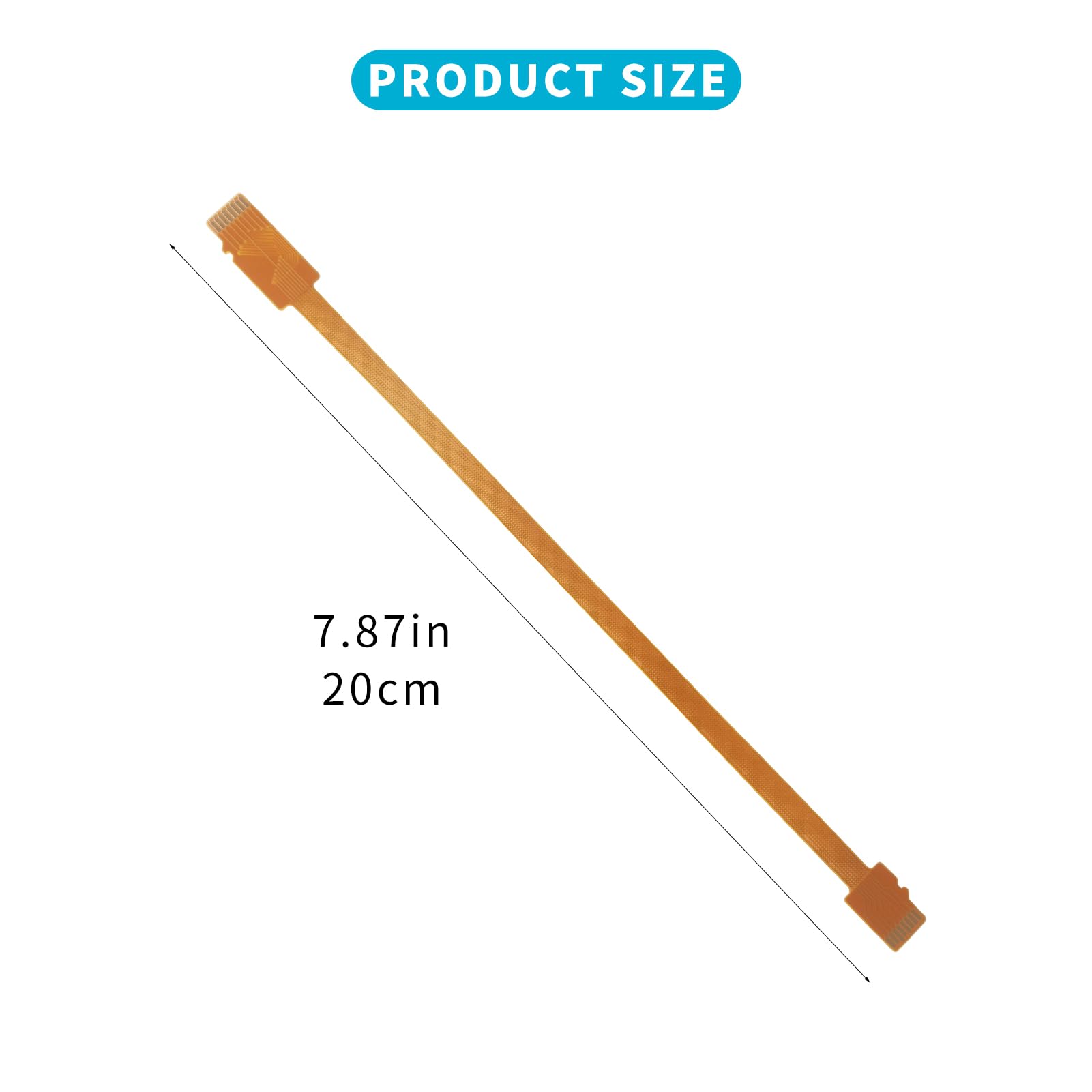 PinQiongZhe Micro SD Card Male to Micro SD Card Male Extension Cable Adapter Micro SD Card FPC Flexible Dual Male Adapter Cable External Inspection Micro SD Card Holder Extension Cable (7.9in/20cm)