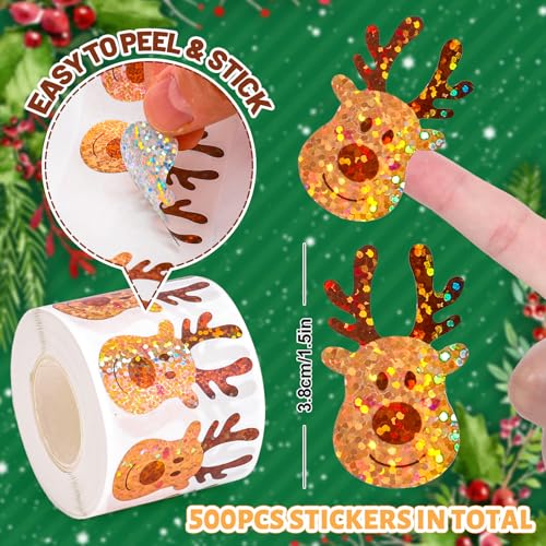Autocollants cerf de Noël imperméables : la solution pour sceller vos enveloppes et vos paquets - 3