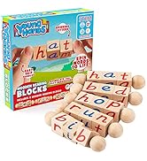 Creative Kids Wooden Reading Blocks | Educational Spinning Alphabet Blocks for Children w/Easy-Gr...