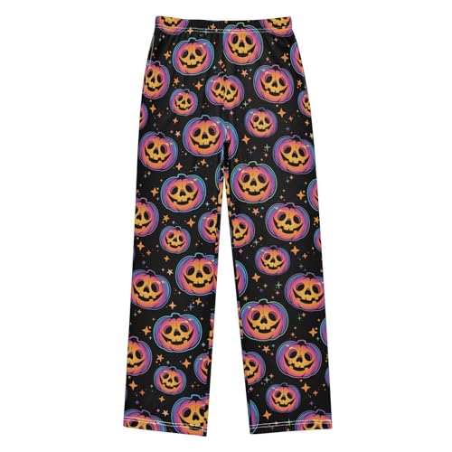 Galaxy Devil Pumpkin Star Boys Long Pants Soft Trousers Elastic Waist Kids Lounge Bottoms with Pockets S-XL