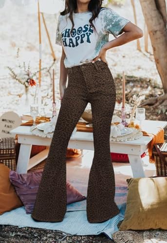 Image of Flare Jeans for Women Women's Bootcut Bell Bottom Jeans High Waisted Stretch Slimming Pants