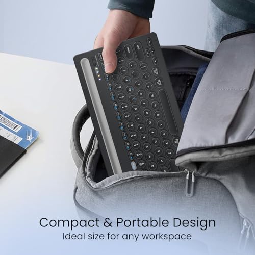Image of Portronics Bubble Dock Wireless Keyboard with Tablet Holder, Multi-Device Pairing, Rechargeable Battery,Dual Connectivity(2.4 GHz RF & Bluetooth 5.3v)