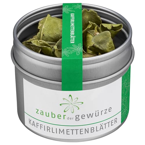 Zauber der Gewürze Kaffirlimettenblätter getrocknet das i-Tüpfelchen in der asiatischen Küche für thailändische Gerichte wie Tom Yam Gung Suppe Curries und viele weitere asiatische Gerichte 2 g