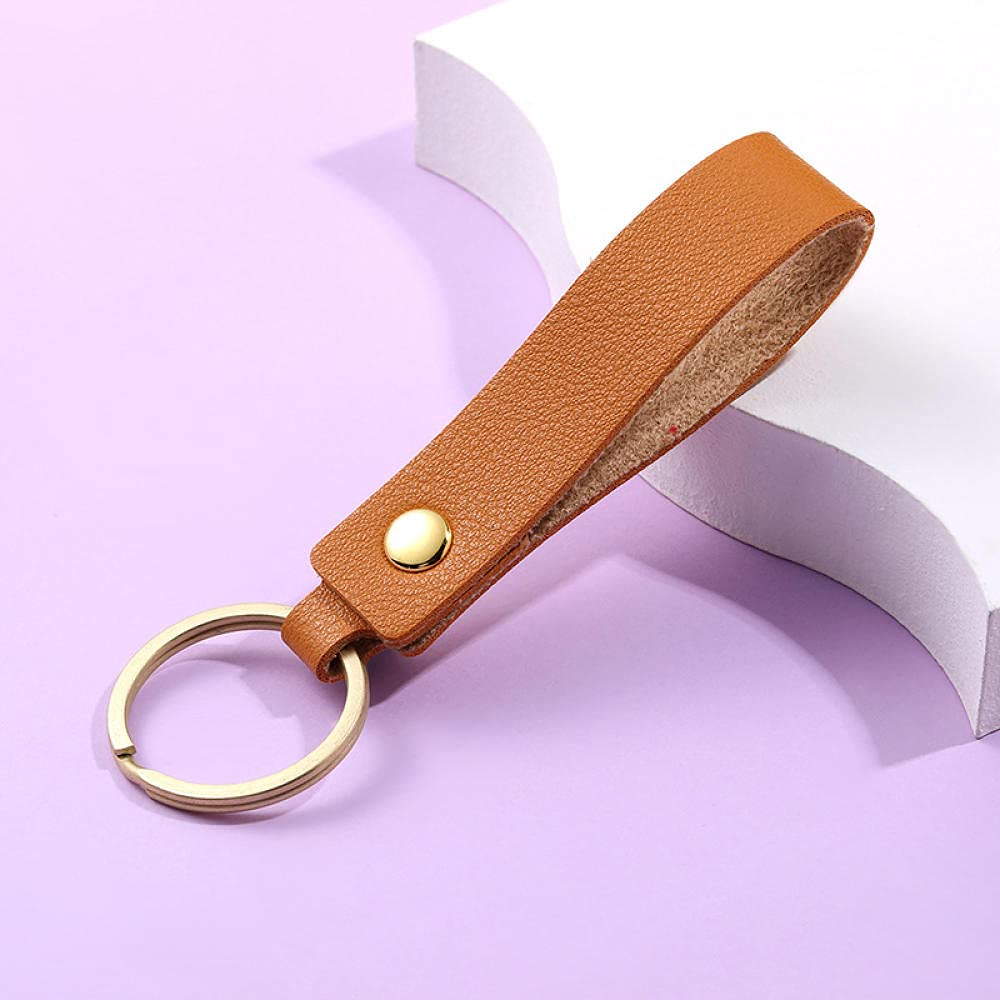 BATLAM Schlüsselanhänger Schlüsselanhänger Accessoires Schlüsselanhänger Einfacher Knopf Leder Schlüsselanhänger Heller Leder Schlüsselanhänger Auto Schlüsselanhänger Schlüsselanhänger (Gelb 15 cm)