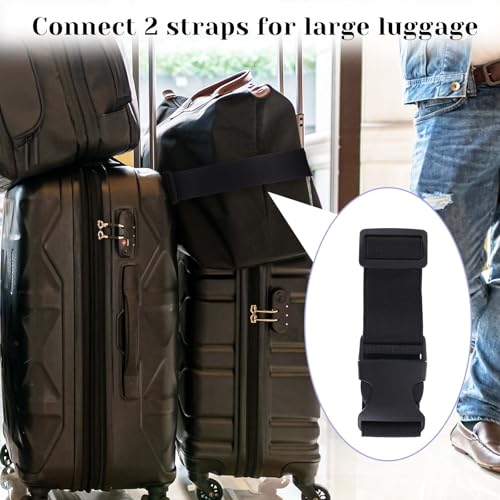 Image of JJUNW 3pcs Add a Bag Luggage Straps, Adjustable Suitcase Strap Luggage Connector Straps for Connecting Two Suitcases or Smaller Packages Together Travel Accessories