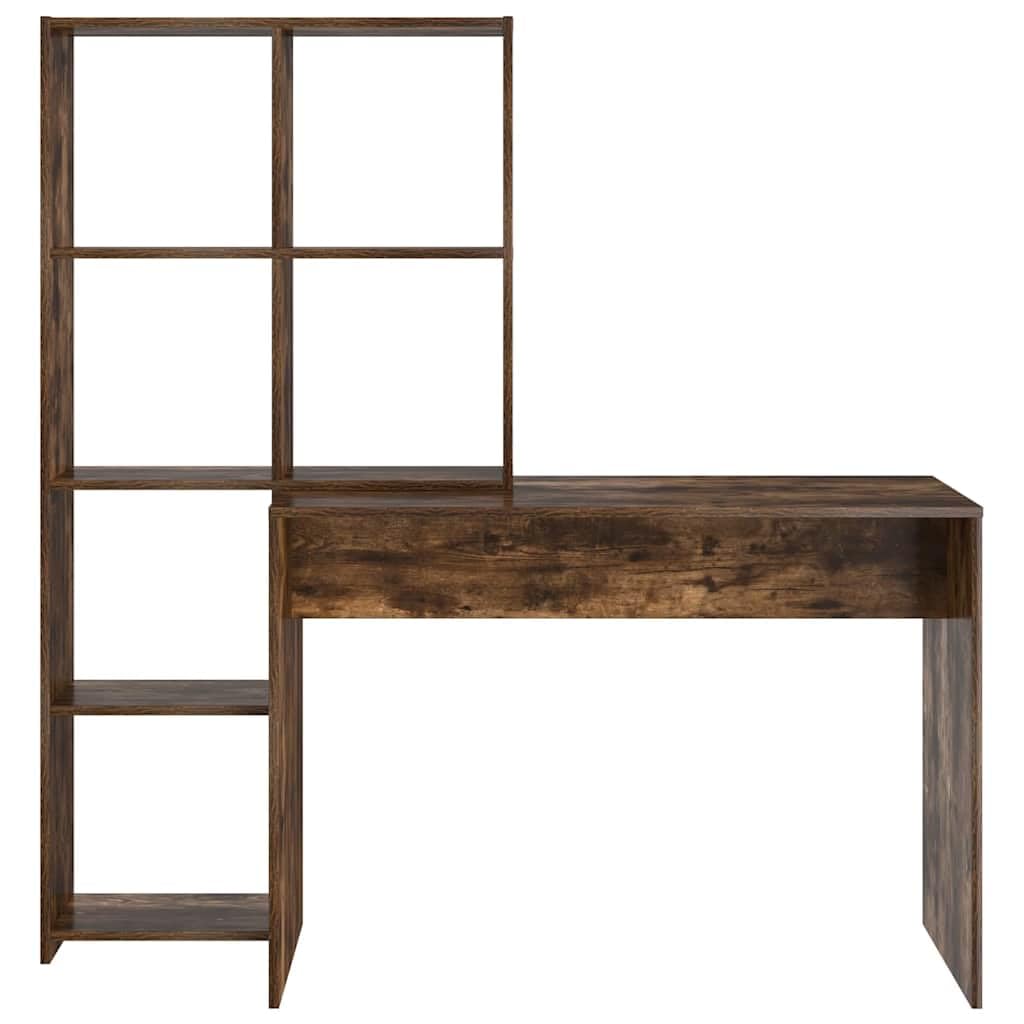 vidaXL Scrivania Rovere fumé 138,5 x 55 x 143 cm Legno ingegnerizzato