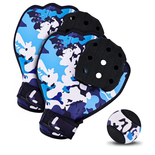 FUTESI Water Baseball Ball and Gloves Set for Pool & Beach Games-for Beach Games & Swimming Pool Toys 1PC Water Bouncing Ball with 2PCS Catch Mitts One Size Ambidextrous Design (Blue)