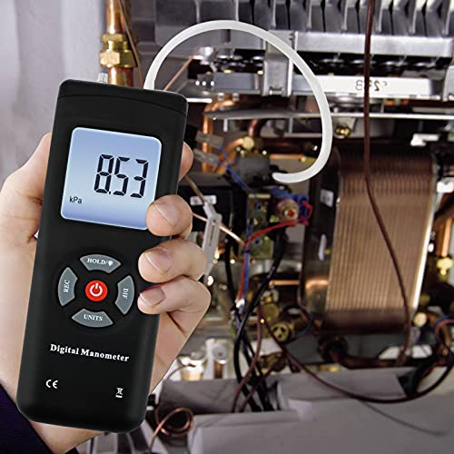Digital Manometer Dual-Port Hvac Gas Air Pressure Meter Gauge Differential Pressure Manometer Large Lcd With Backlight #TOP1