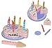 Produktbild alles-meine.de GmbH 15 TLG. Set Torte / Geburtstagstorte + Tortenheber aus Holz zum Schneiden - incl. Name - für Kinder Holztorte Kuchen - Kaufmannsladen Zubehör Kaufladen Holzfr..
