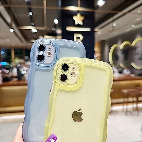 Image of Compatible with iPhone 11 Case 6.1 inch 2019, Cute Kawaii Curly Wave Frame Shape Soft Silicone Shockproof Protective Phone Cover for Women Girls, Clear /Black