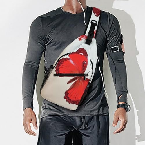 Morrales de senderismo tipo Sling blanco con diseño mariposa miniatura 7