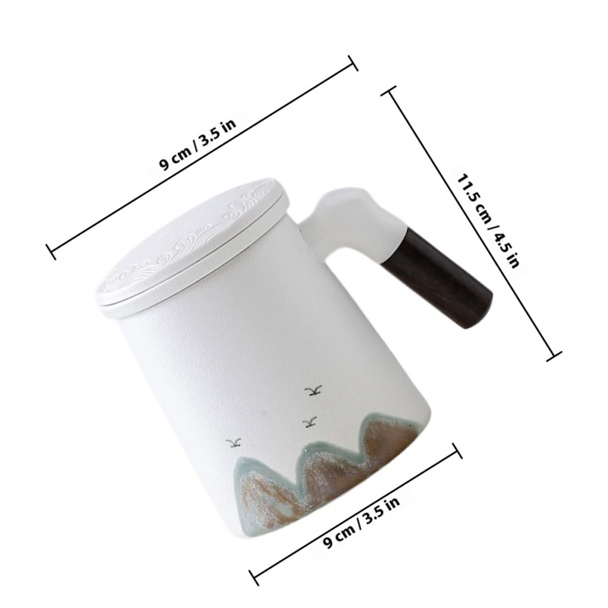 VALICLUD Taza de Cerámica con Infusor y Tapa Filtro para Té Taza Portátil para Casa Oficina y Viajes Diseño Compacto y Práctico Libre de Residuos y Fácil de Transportar