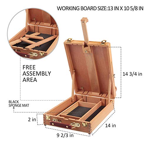 Falling In Art Easel Box Acrylic Paint Set With Portable Table Display Stand, Acrylic Paint, Canvas Panels, Brushes, Palette For Christimas Gift #TOP3