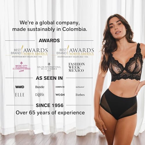 Image of Leonisa Extra High Waisted Tummy Control Underwear - Thong, Sheer Bottom, Shaper Shorts, Butt Lifting Shapewear for Women