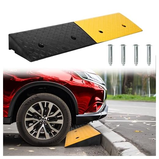 Nisorpa Rubber Kerb Ramp 10cm Height, Threshold Ramp for Mobility Scooters, Heavy Duty Curb Ramps for Cars, Wheelchair, Doorways, Steps, Sidewalk, 100x25x10cm