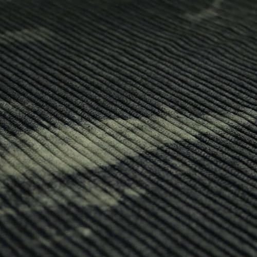 Tie Dye Premium Printed Jumbo Cord Corduroy Upholstery Velvet Chenile Fabric (1 Metre, Navy/Grey 5935)