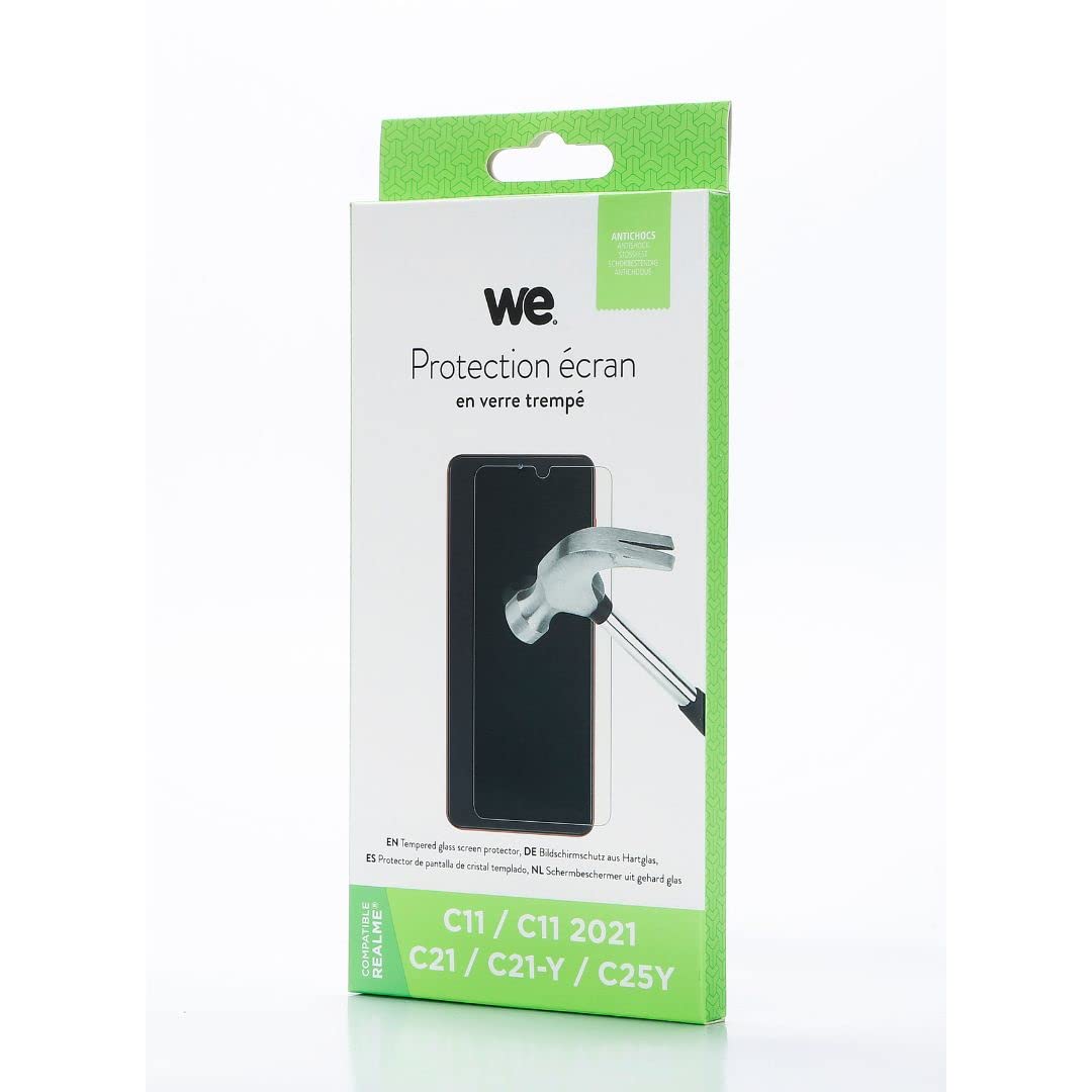 WE Vetro temperato per [REALME C21] - Pellicola protettiva anti-graffio, anti-bolle d'aria, ultra resistente, durezza 9H Glass