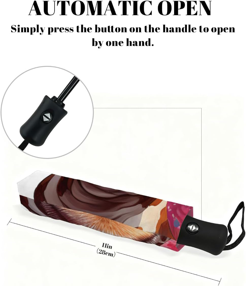 Compact Umbrella Windproof Strong for Kids Women Men Auto Open Close Folding Umbrellas UV Protection Travel Umbrella for Sun Rain