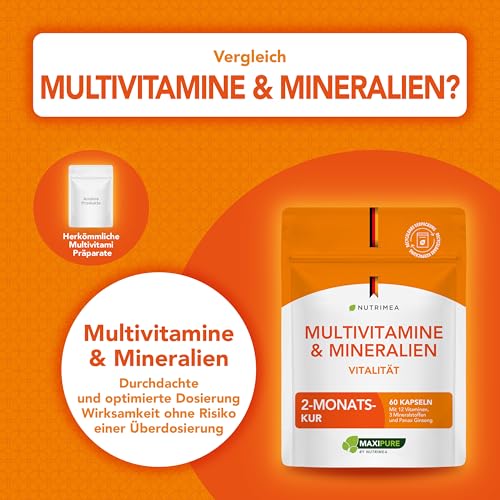 Nutrimea Multivitamin Kapseln & Mineralstoffe – 12 Vitamine & Ginseng – Ansicht 5