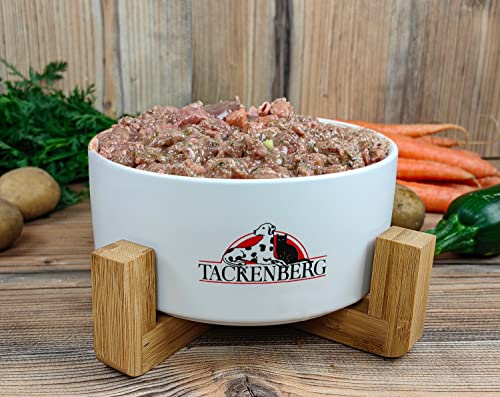 TACKENBERG Barf Menü mit Hühnerfleisch, Lachs, Kokos und Nachtkerzenöl für Hunde - 14 x 500 g - leckeres Frostfleisch als Hundefutter in Premiumqualität - Gefrierfutter
