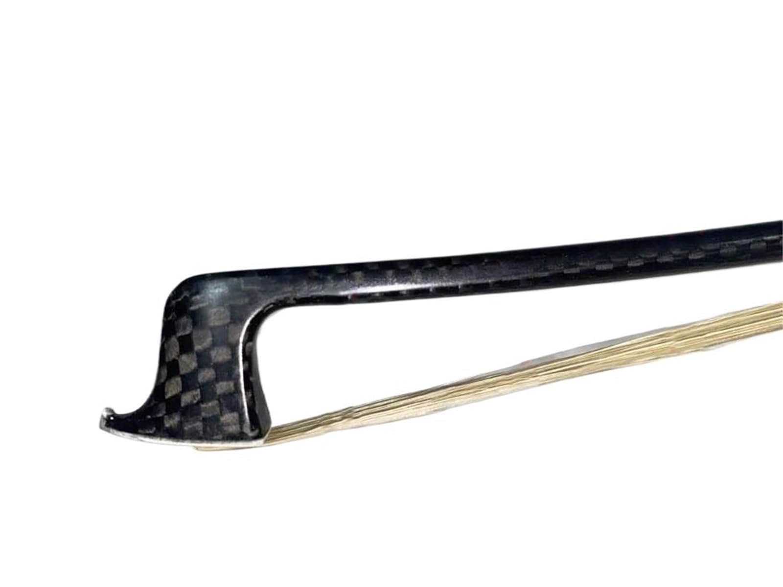 Arcos de violín hechos a mano Arco de violín de fibra de carbono trenzado tamaño 4/4 3/4 1/2 y 1/4 con trenza de ébano y alpaca con crin de caballo blanca(3/4)