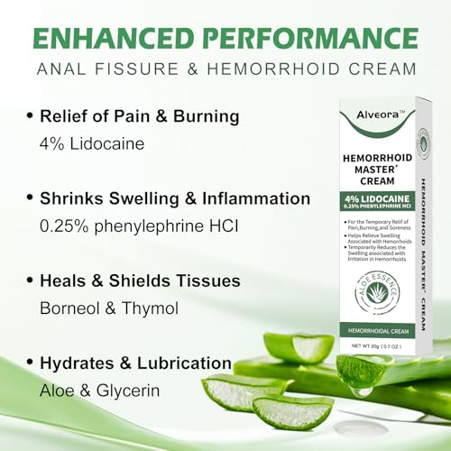 Image of Hemorrhoid & Fissure Ointment, Hemorrhoid Treatment and Hemorrhoid Cream with Lidocaine 4% and Phenylephrine HCI for Fast Relief of Pain, Swelling, Itching, Burning, Hemorrhoidal treatment, 2 Pack-A