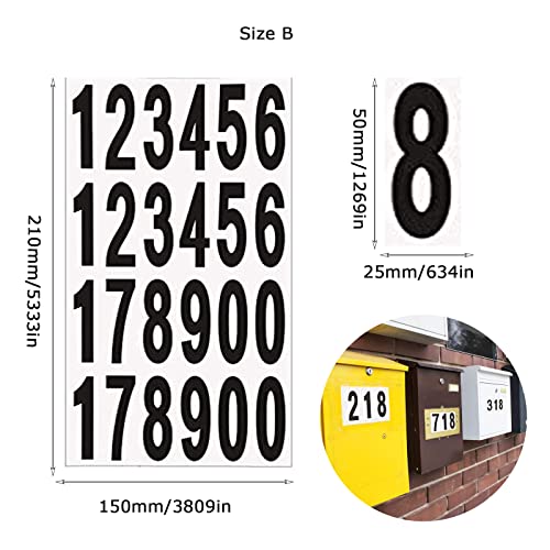 20 Fogli Lettere Numeri Adesivi Neri Numeri Civici...