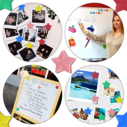 Qualsen Fridge Magnet 30 Pack, Star Cute Magnets Heavy Duty Round Refrigerator Magnets Whiteboard Locker Magnets (5 Colors) #TOP4