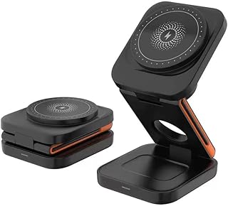 ワイヤレス充電器 3-in-1 マグネット式 折り畳み式 Qi対応 急速充電 軽量 3W/5W/15W対応iPhone16〜12/iWatch Ultra2/Ultra/SE/10〜3/AirPods など対応 持ち運び便利 携帯充電器 Mag-Safe充電器 コンパクト充電器 テレワーク用品/出張/旅行用