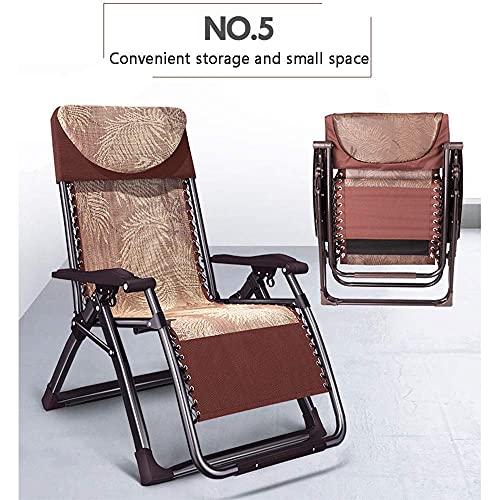 Fauteuil inclinable portable et pliant marron réglable pour balcon - 8