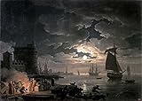  Feeling at home Stampa-su-Tela-INTELAIATA.Vernet-Claude-Joseph-Cm_68_X_96-Porto-di-Palermo-Barche-e-Navi-velieri-marini-Mare,-Quadro-su-Tela-fine-Art-Costiero,-Canvas-intelaiato-100% cotone-380gr