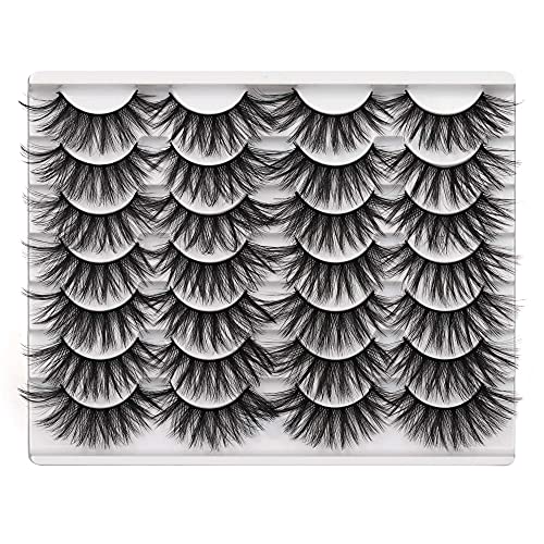 Lashes False Eyelashes 22mm Cat Eye Lashes Wispy Dramatic Fluffy Long Faux Mink Lashes Pack 14 Pairs Fake Eyelashes Pack by Wiwoseo