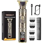 Beard Trimmer Hair Clippers Men, Cordless Rechargeable Hair Trimmer for Men, Premium Professional Barber Detailer Set with Battery T-Blade Shaver & LCD Display Gift