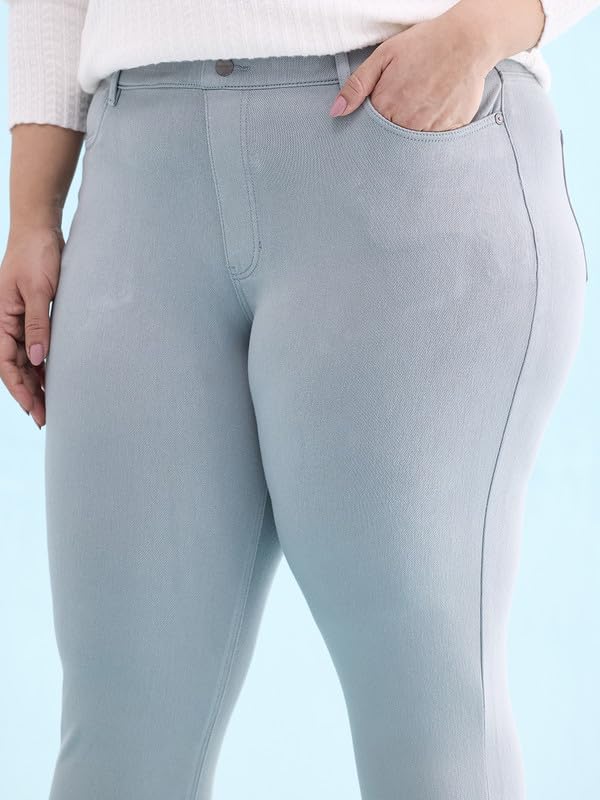 Image of GO COLORS Soft Cotton Blend Printed Jeggings Ankle Length for Women| Breathable, Mid Rise