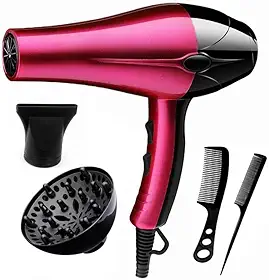 Secador de Cabelo Profissional 3000W Bivolt 110V/220V, Com Difusor, Bico e 2 Pentes para Salão e Uso Doméstico (110V)