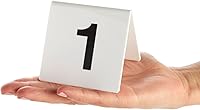 Vista 5 de Juvale Números de mesa de acrílico estilo tienda de campaña, blanco medio, 1-25 - Marcadores de mesa de plástico reutilizables - Tarjetas de números