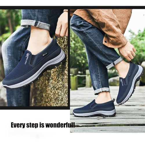 Auguscare Mocassins masculinos de lona, sem cadarço, para uso ao ar livre, para uso ao ar livre, ant